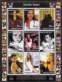 Kyrgyzstan 2001 Movie Stars #1 perf sheetlet containing 9 values unmounted mint