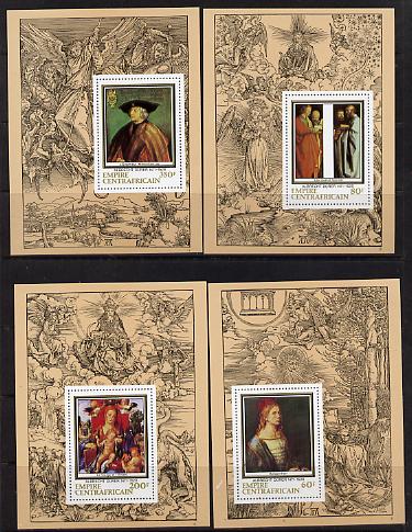 Central African Republic 1978 Death Anniversary of Durer (Paintings) set of 4 m/sheets unmounted mint, designs as SG 592-95