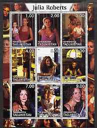 Tadjikistan 2001 Julia Roberts perf sheetlet containing 9 values unmounted mint