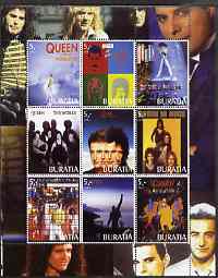 Buriatia Republic 2003 Queen (Pop Group) perf sheetlet containing set of 9 values unmounted mint