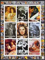 Congo 2003 History of the Cinema #17 imperf sheetlet containing 9 values unmounted mint (Showing Clark Gable, Ingrid Bergman, Groucho Marx, etc)