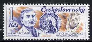 Czechoslovakia 1987 Stamp Day - 105th Birth Anniversary of Jakub Obrovsky (stamp designer) unmounted mint, SG2909