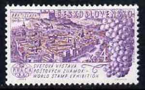 Czechoslovakia 1961 View of Bratislava & grapes 4k unmounted mint from 'Praga 62' International Stamp Ex set, SG1256