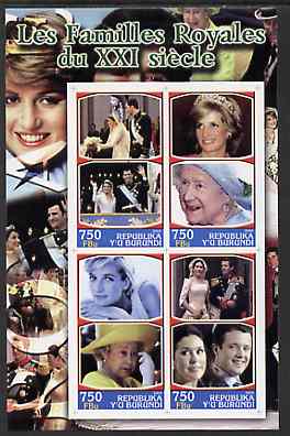 Burundi 2004 21st Century Royal Families #02 imperf sheetlet containing 4 values unmounted mint