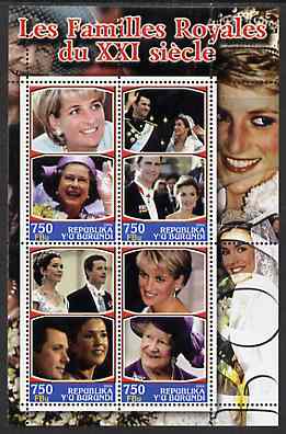 Burundi 2004 21st Century Royal Families #03 perf sheetlet containing 4 values unmounted mint