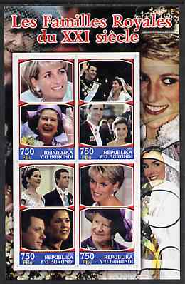 Burundi 2004 21st Century Royal Families #03 imperf sheetlet containing 4 values unmounted mint