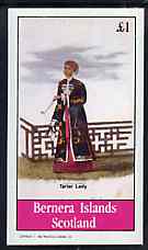 Bernera 1982 Chinese Life (Tartar Lady) imperf souvenir sheet (£1 value) unmounted mint