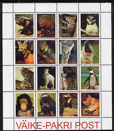Estonia (Vaike-Pakri) 2001 ? Fauna of the World perf sheetlet containing 16 values unmounted mint