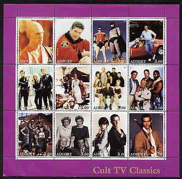 Adigey Republic 2001 Cult TV Classics #1 perf sheetlet containing 12 values unmounted mint