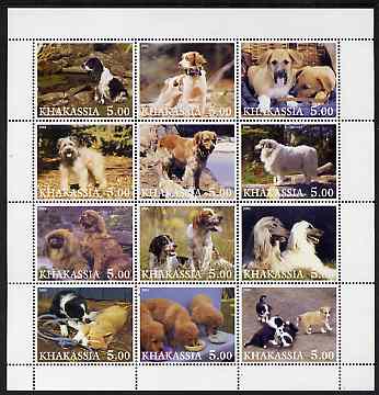 Chakasia 2001 Dogs perf sheetlet containing set of 12 values unmounted mint