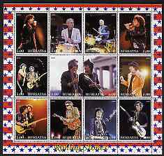 Buriatia Republic 2000 Rolling Stones perf sheetlet containing 12 values unmounted mint