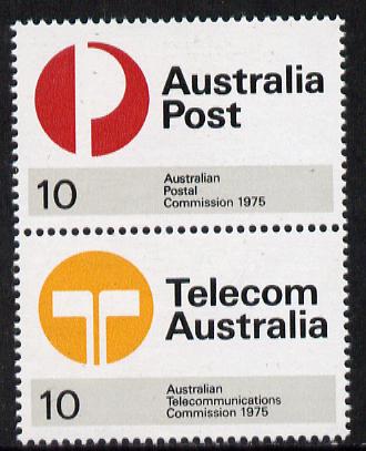 Australia 1975 Postal & Telecommunications se-tenant pair unmounted mint SG 600a