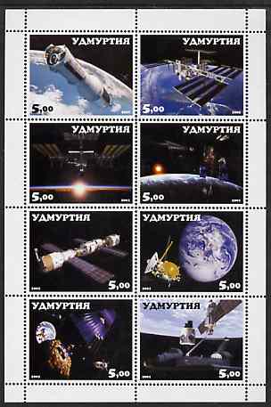 Udmurtia Republic 2001 Space Travel perf sheetlet containing complete set of 8 values unmounted mint