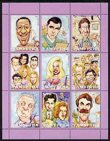 Udmurtia Republic 2001 Caricatures of TV Personalities perf sheetlet containing set of 9 values unmounted mint