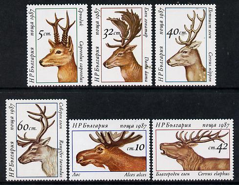 Bulgaria 1987 Stags set of 6 unmounted mint, SG 3440-45 (Mi 3574-79A)*