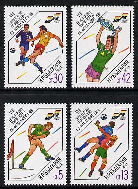 Bulgaria 1988 Football European Championships set of 4 unmounted mint, SG 3529-32 (Mi 3667-70*