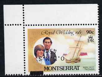 Montserrat 1982 Official Royal Yacht Charlotte with 45c on,90c inverted, SG O53c unmounted mint