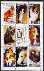 Abkhazia 1997 Dogs perf sheetlet containing set of 8 values plus label for Asia '97 unmounted mint