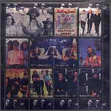 Dagestan Republic 2000 Bee Gees imperf sheetlet containing 12 values printed on metallic foil unmounted mint