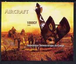 Congo 2005 Aircraft (crashed Bi-plane) imperf m/sheet unmounted mint