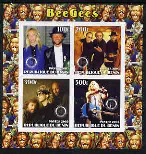 Benin 2003 The Bee Gees imperf sheetlet containing set of 4 values each with Rotary International Logo unmounted mint