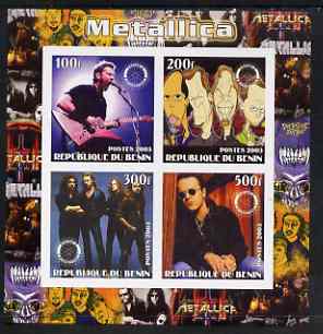 Benin 2003 Metallica #1 imperf sheetlet containing set of 4 values each with Rotary International Logo unmounted mint