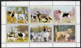 Chuvashia Republic 2001 Dogs perf sheetlet containing 6 values unmounted mint
