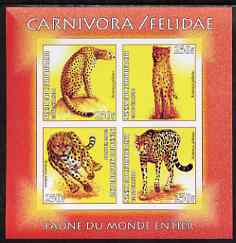 Benin 2003 World Fauna #08 - Cheetahs imperf sheetlet containing 4 values unmounted mint