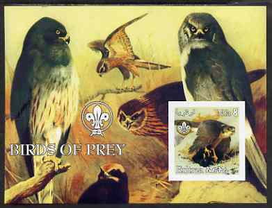 Eritrea 2002 Birds of Prey imperf m/sheet with Scouts Logo unmounted mint