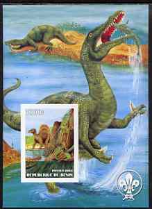 Benin 2003 Dinosaurs imperf m/sheet #01 with Scout Logo unmounted mint