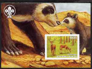 Benin 2003 Wild Animals imperf m/sheet #01 (Deer) with Scout Logo unmounted mint