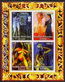 Congo 2004 Nude Paintings by Pablo Picasso imperf sheetlet containing 4 values, unmounted mint