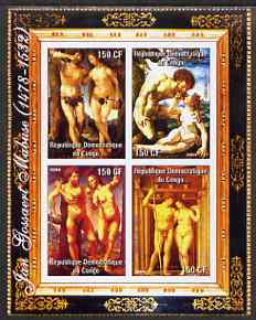 Congo 2004 Nude Paintings by Jan Gossaert Mabuse imperf sheetlet containing 4 values, unmounted mint