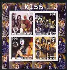 Benin 2003 Kiss #2 imperf sheetlet containing set of 4 values each with Rotary International Logo unmounted mint