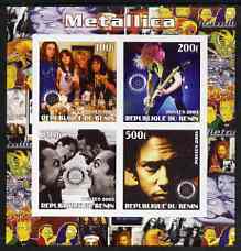 Benin 2003 Metallica #2 imperf sheetlet containing set of 4 values each with Rotary International Logo unmounted mint