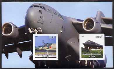 Congo 2003 Modern Aircraft imperf m/sheet containing 2 values unmounted mint