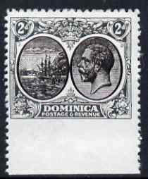 Dominica 1923-33 KG5 Badge 2d black & grey imperf between stamp and margin being a 'Hialeah' forgery on gummed paper (as SG 76var)