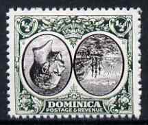 Dominica 1923-33 KG5 Badge 1/2d black & green with centre inverted being a 'Hialeah' forgery on gummed paper (as SG 71var)