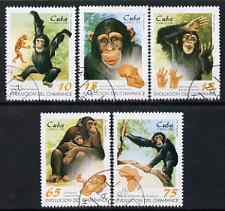 Cuba 1998 Evolution of the Chimpanzee perf set of 5 fine cto used, SG 4255-59