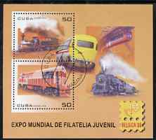 Cuba 2006 Belgica 06 Stamp Exhibition (Railways) perf m/sheet fine cto used