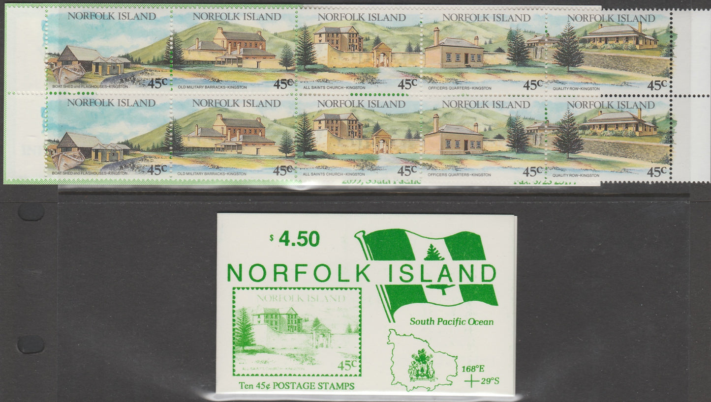 Booklet - Norfolk Island 1993 Tourism $4.50 booklet (2 sets of Tourism stamps) complete and pristine, SG SB4