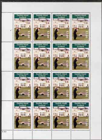 Easdale 2005 Tiger Woods at St Andrews perf sheetlet containing 16 x £1 values unmounted mint