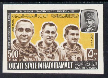 Aden - Qu'aiti 1967 US Astronauts 500f imperf unmounted mint, Mi 141B