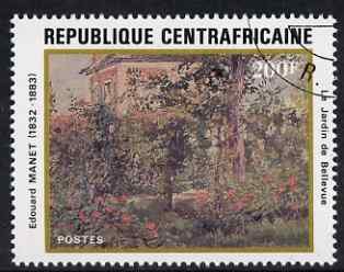 Central African Republic 1982 Le Jardin de Bellevue by Edouard Manet (150th Birth Anniversary) 200f (from Anniversaries set) superb cto used, SG 838