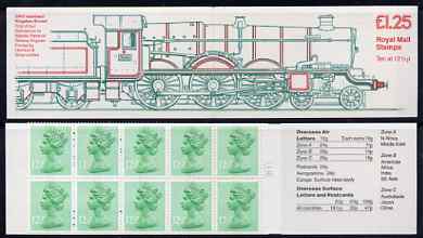 Booklet - Great Britain 1983 Railway Engines #1 (GWR Isambard Kingdom Brunel) £1.25 folded booklet with cyl number in margin at right, SG FK5B