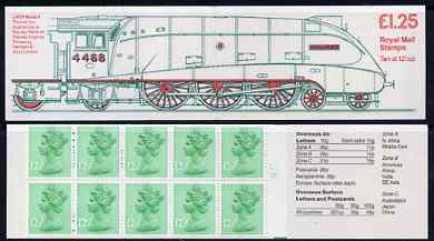 Booklet - Great Britain 1983 Railways Engines #3 (LNER Mallard) £1.25 folded booklet with cyl number in margin at right SG FK7B