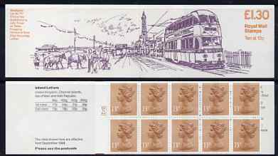 Booklet - Great Britain 1984-85 Trams #3 (Blackpool) £1.30 folded booklet with cyl number in margin at left SG FL5A