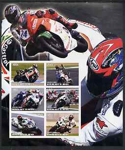 Benin 2002 Racing Motorcycles #1 special large imperf sheet containing 6 values unmounted mint