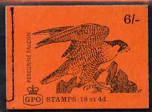 GB Great Britain 1968-70 Birds - Perigrine Falcon (red cover Sept 1968) 6s booklet complete and fine, SG QP41