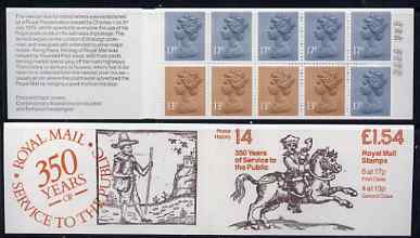 Booklet - Great Britain 1981-85 Postal History series #14 (Postal Messengers) £1.54 booklet with selvedge at left, SG FQ4A